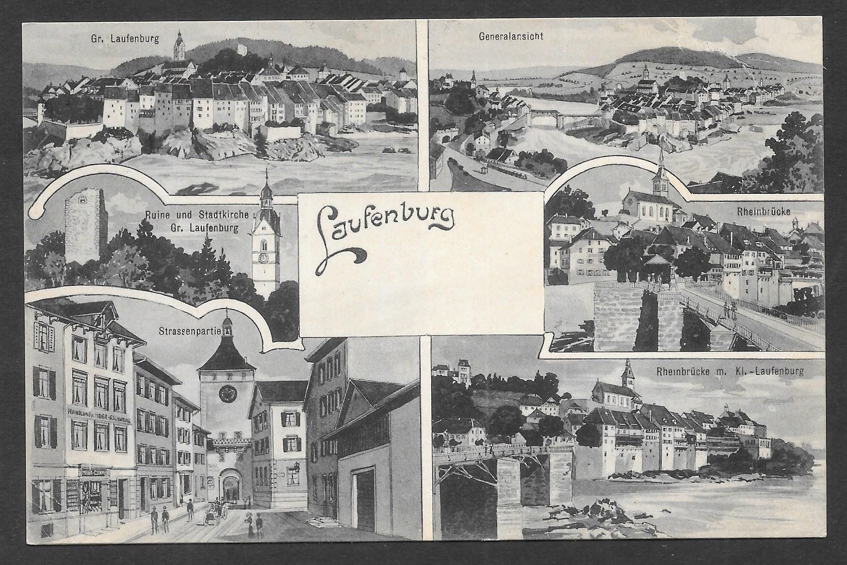 Cartoline postali: Laufenburg 6 Bilder Lithoähnlich – Usato da Olten venduto da clotaldi