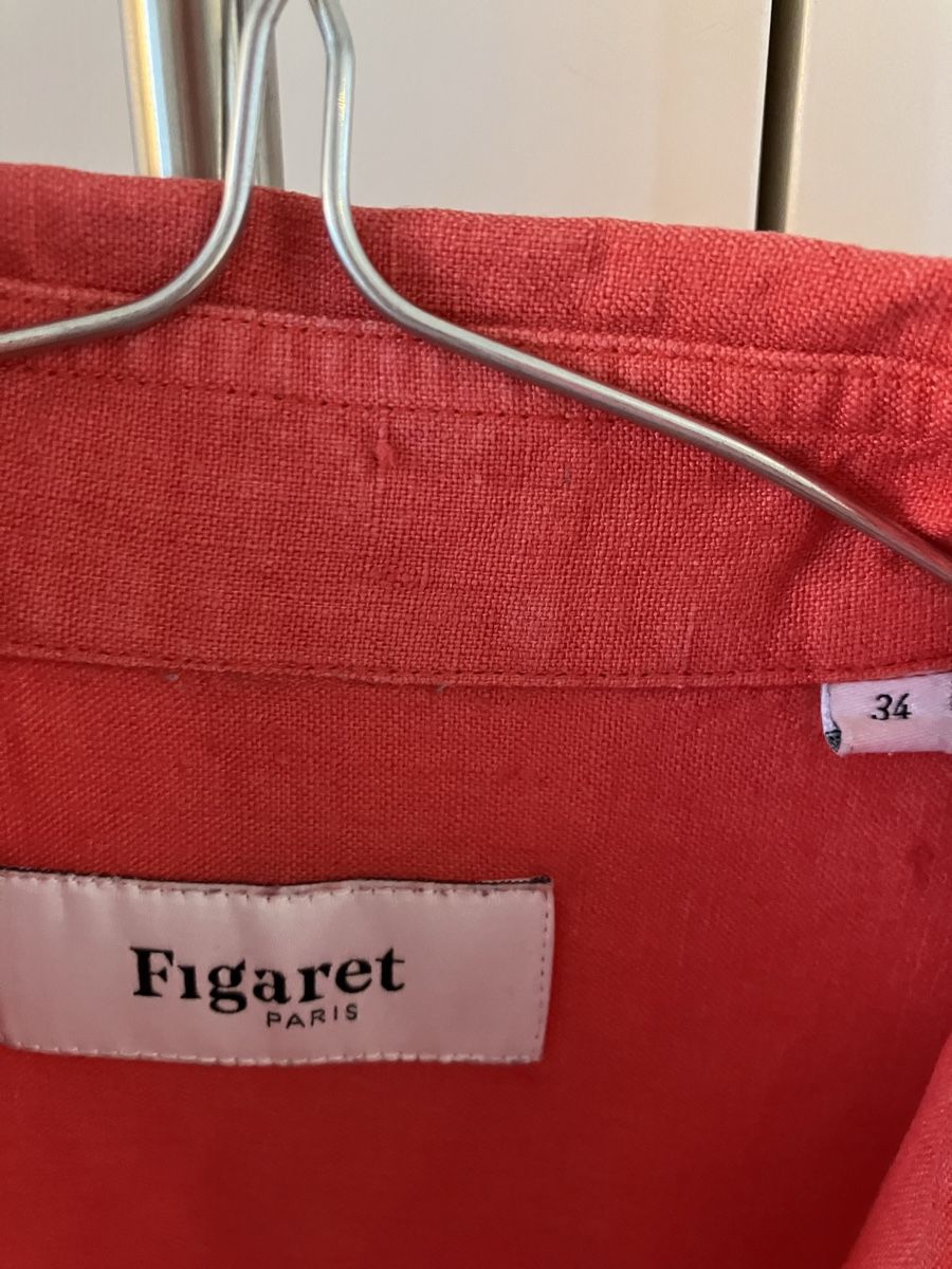 Blusen: Figaret - chemise en lin rouge orangé – Gebraucht aus Vich von SophieCo 2
