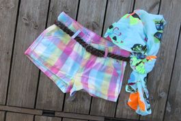 Shorts mit Gürtel + Schal Grösse 152
