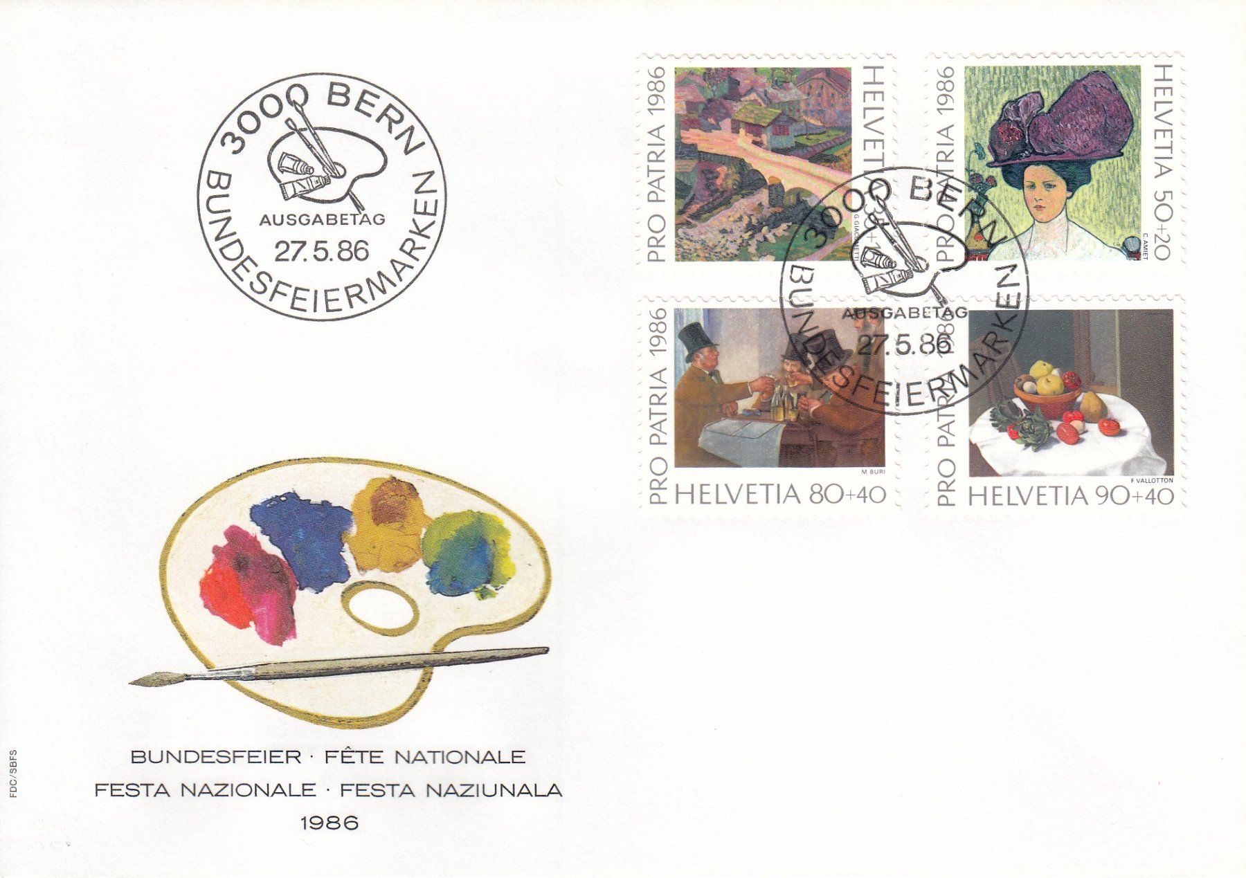 Tutti i francobolli: 1986 Pro Patria FDC – Usato da Spreitenbach venduto da Mustang_1105