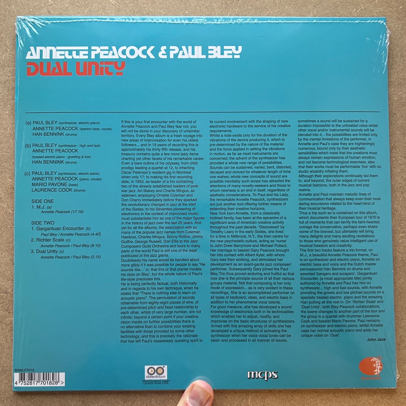Schallplatten: Annette Peacock & Paul Bley  Dual Unity LP – Gebraucht aus Lausanne von Pask1 1