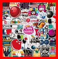 Bowling Kegeln Strike Kugel Spare Bahn 50 tlg Stickerset