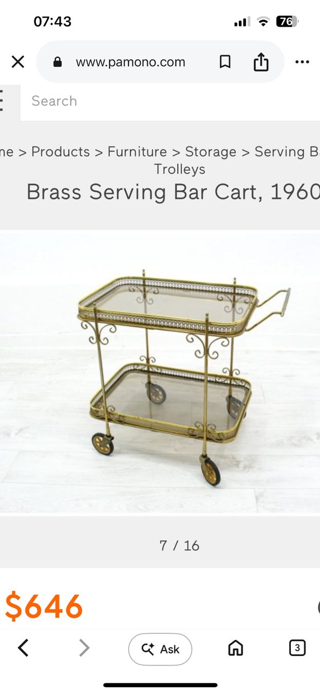 Servierwagen: Vintage brass bar cart – Gebraucht aus Basel von ves_yxb5 2