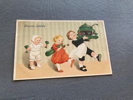 Antike Neujahrs-Postkarte "Bonne Année" 1916 🤩🇨🇭