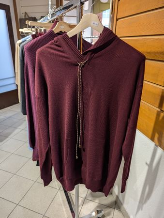 VIAMARO Damen Hoodie Pullover  100% Merinowolle One Size