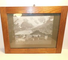 1916 antikes Foto mit original Rahmen Eiche  40 x 31 cm