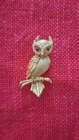 broche hibou dorée des années 70