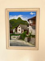 Antikes Gemälde / Bild mit Holzrahmen ( 82 x 66 ) cm