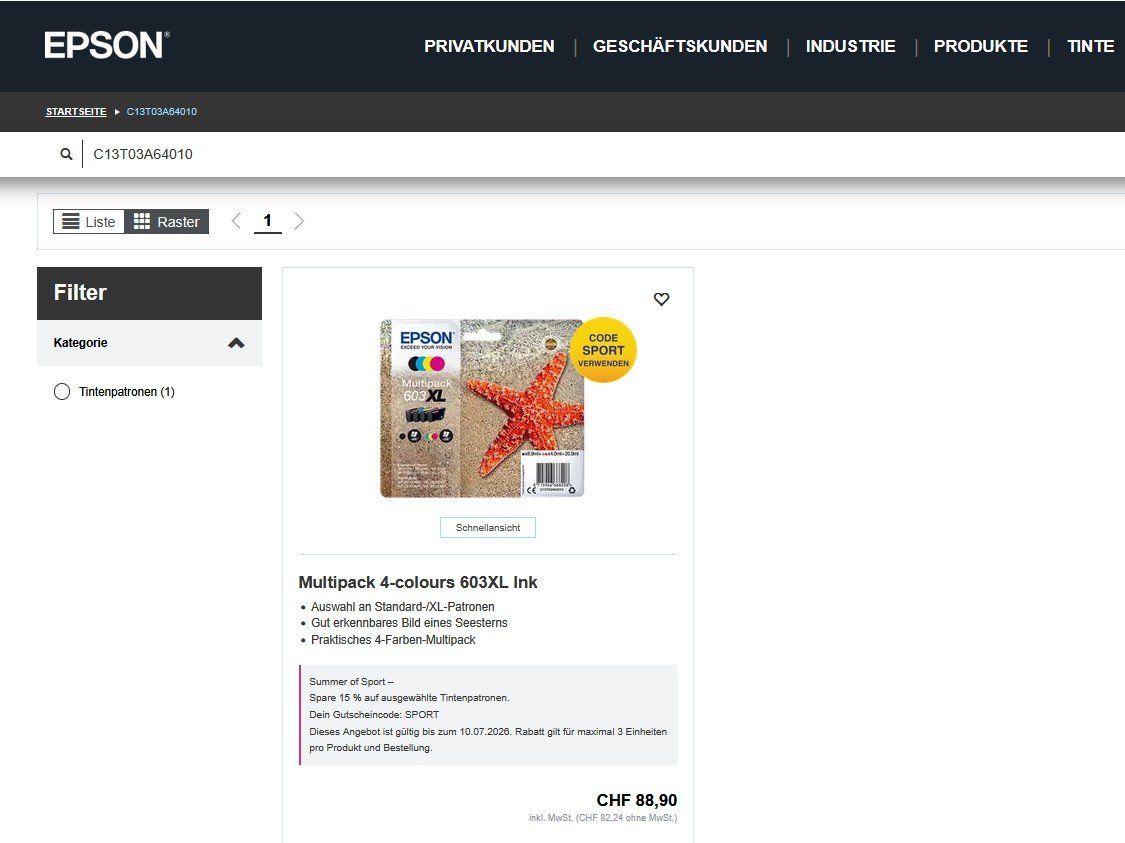 Epson Cartucce per stampanti & toner: Epson Expression Home XP-2100, WF-2810 Multipack, 603XL – Nuovo e nell'imballaggio originale da Glattbrugg venduto da copytron 2