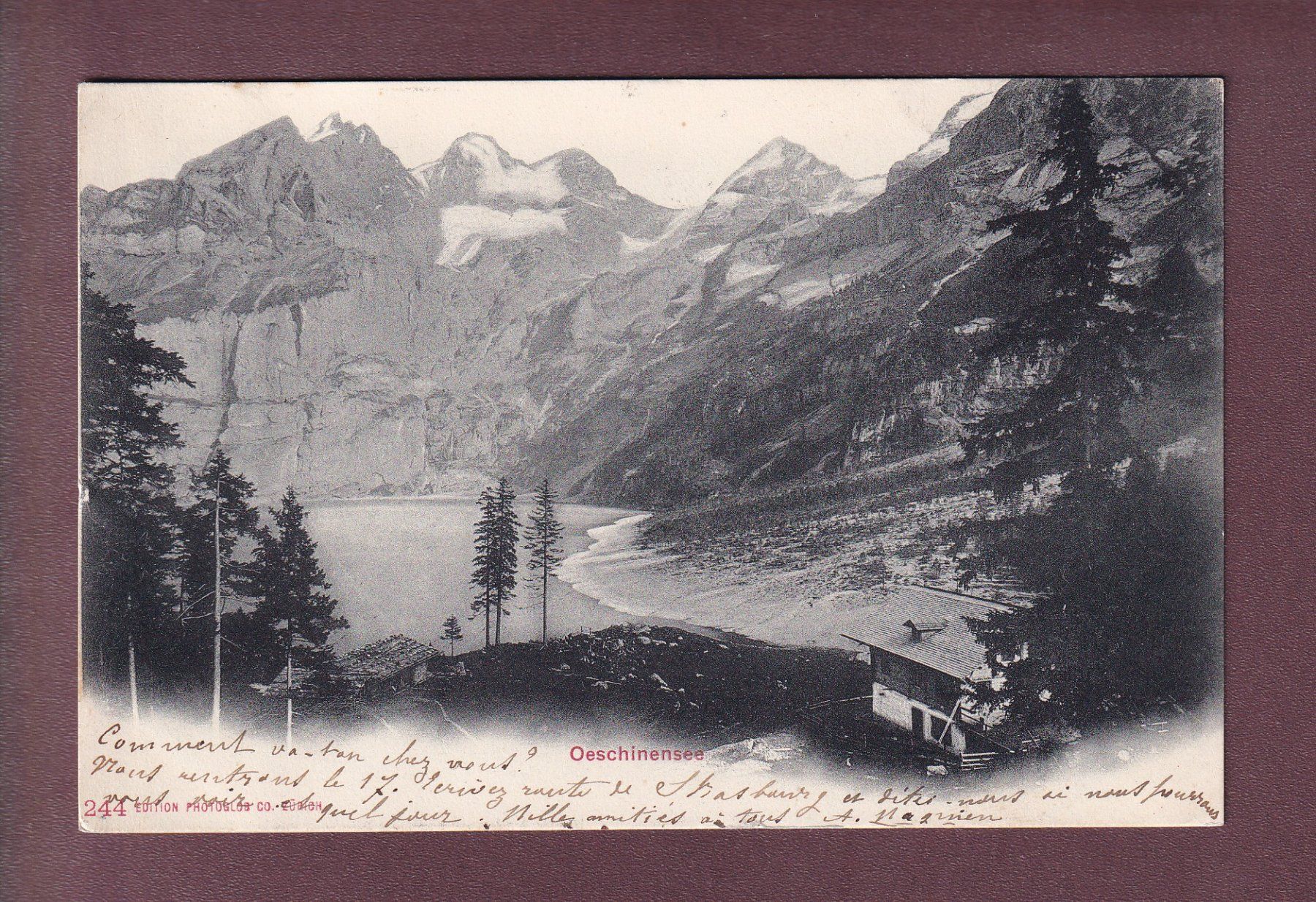 Ansichtskarten: OESCHINENSEE - 1905 – Gebraucht aus Pully von nicecards