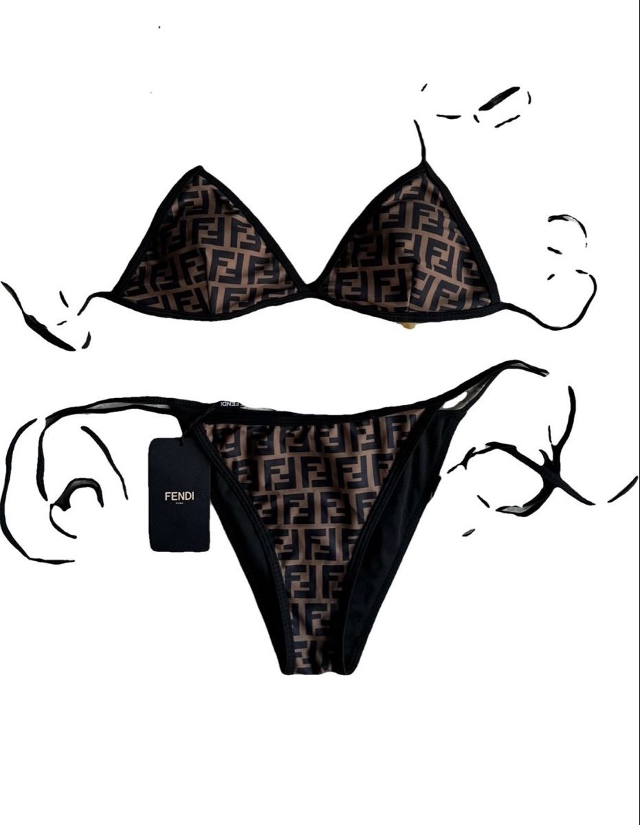 Fendi Costumi da bagno & Bikini: FENDI Monogram Bikini set- Size M - new with tag – Nuovo e nell'imballaggio originale da Thonex venduto da Lux_brands01