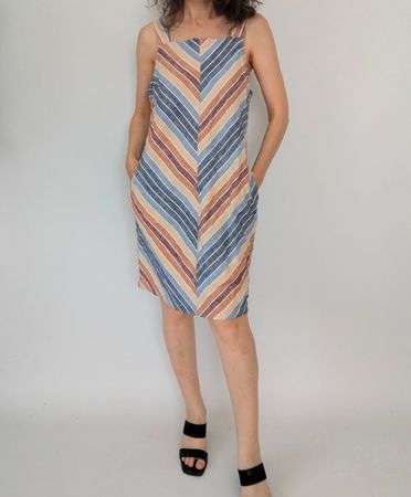 Next Kleid gestreift Grösse 40 Leinen-Viskose-Mix