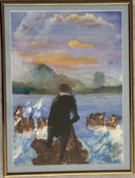 Aquarell zu Caspar David Friedrichs "Wanderer im Nebelmeer"