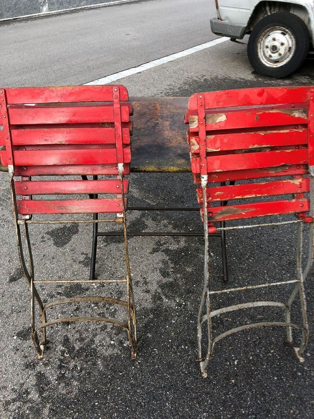 Set di tavolo e panche: Gartentisch und Stühle 1920er ab 450.-!! – Usato da Starrkirch-Wil venduto da charlywatson 4