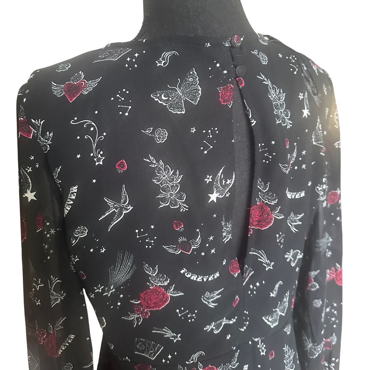 C&A Kleider: MIDI SPRINGDRESS BLACK OLD-SCHOOL-PRINT M – Gebraucht aus Zofingen von JumpInVintage 2