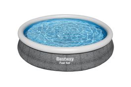 Bestway Pool mit Filterpumpe Rattan-Optik 366 x 76 cm