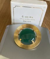 Brosche und Anhänger in einem 750 Gold grünem Achat 7,85 g