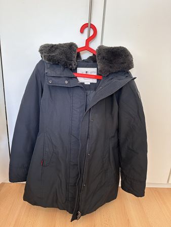 Woolrich Parka daunenjacke black size S fur hood used
