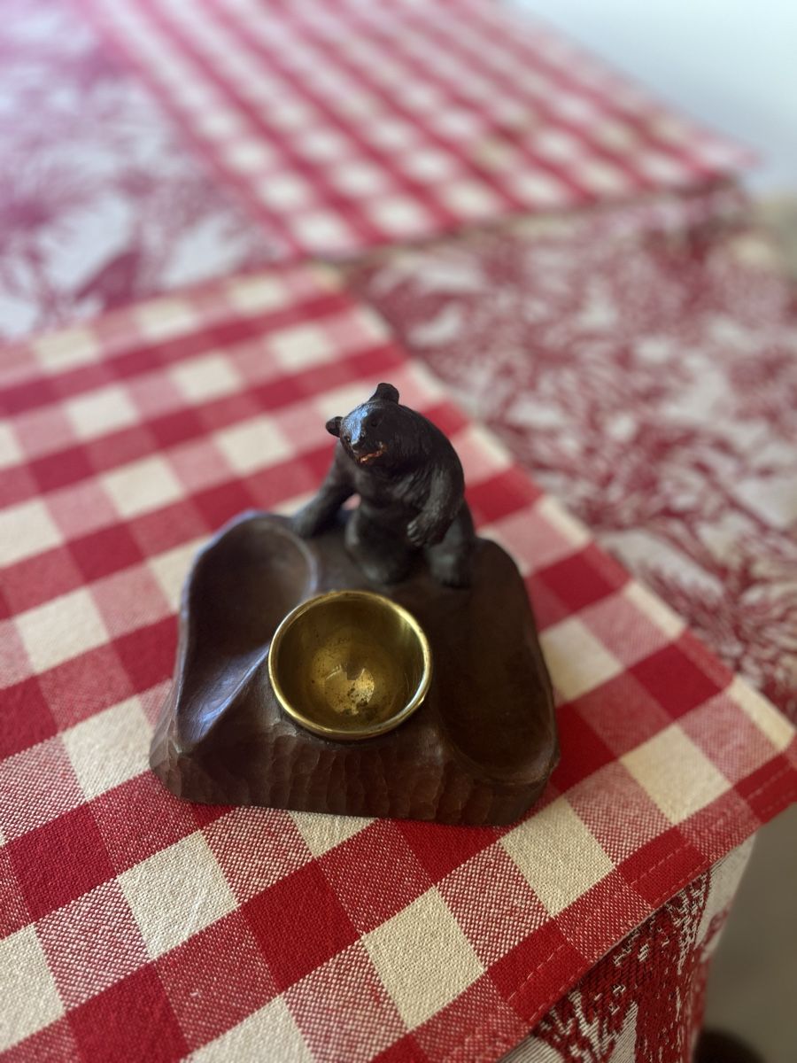 Sculture & Statue: Antiker Bär aus Holz mit Messing Schale – Usato da Saanen venduto da SoniaMichaela 3