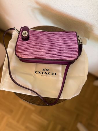 Coach sequins evening bag Purple/magenta smooth leather body