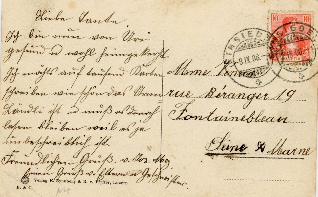 Cartoline postali: Maderanertal  UR  -  Maultier - Transport / St. Antoni  1908 – Usato da Brig venduto da Valcards54 1