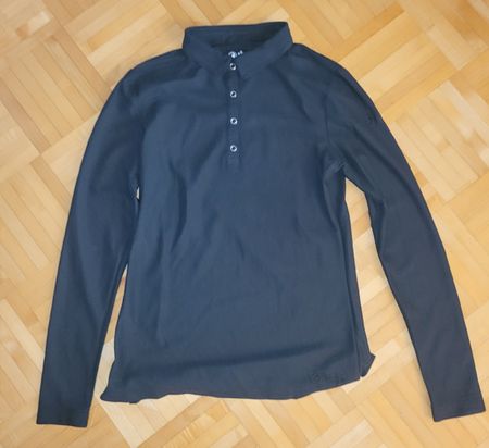 49. Polo Sherpa manches longues, noir, taille S