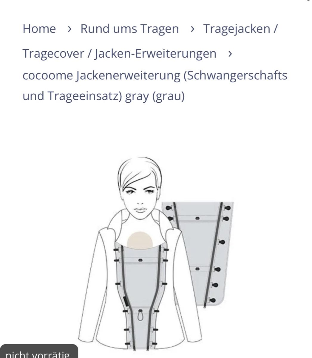 Marsupi portabebè: Cocoome Jackenerweiterung in grau – Nuovo (secondo la descrizione) da Liestal venduto da Hostettler87 3