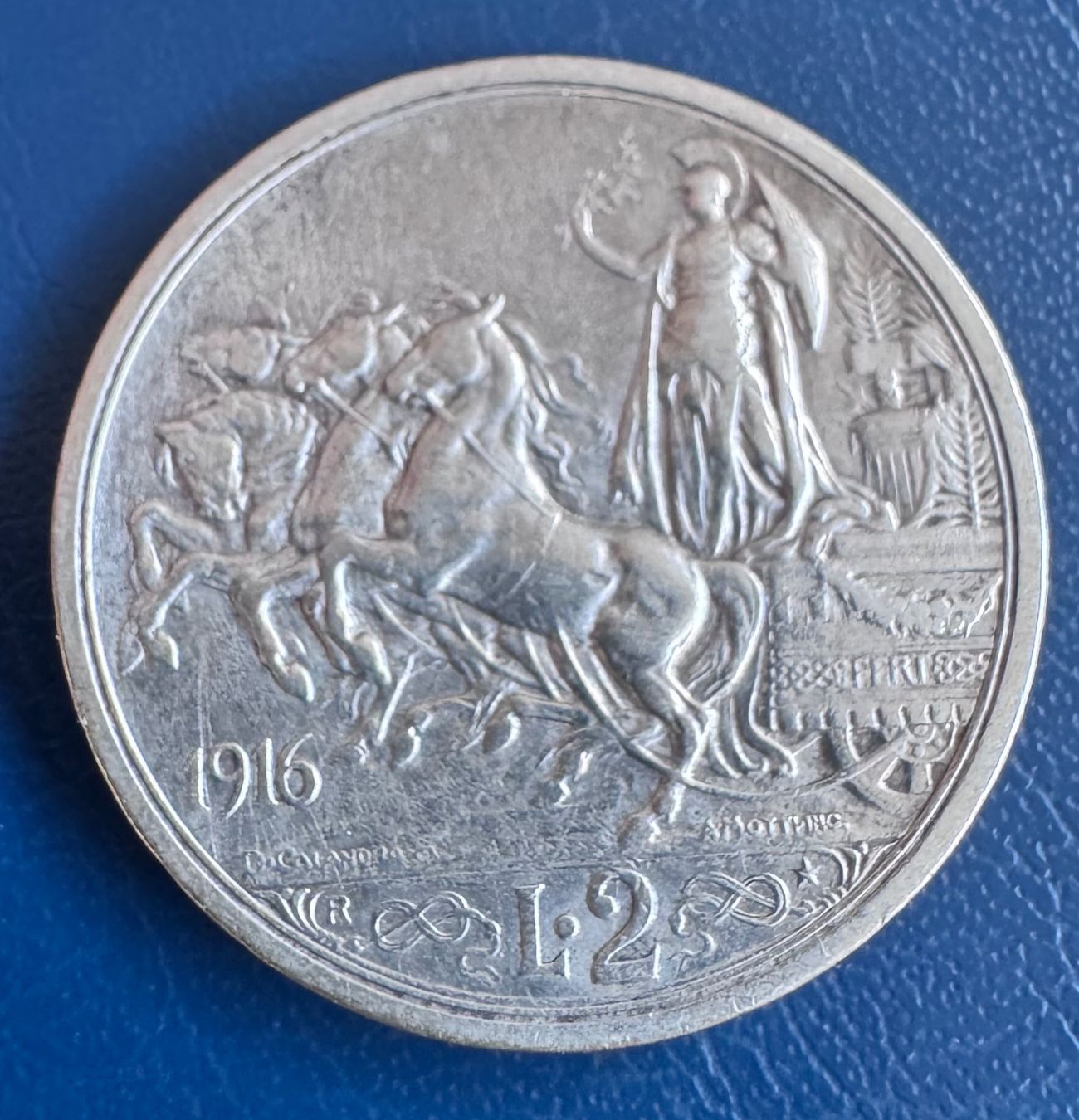 Alle Münzen: 2 Lire 1916 Vittorio Emanuelle III Silber – Gebraucht aus Ebikon von Dmasterx 2