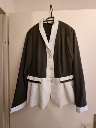 Schicke Damen-Blazer, Schwarz-Weiss, Grösse L