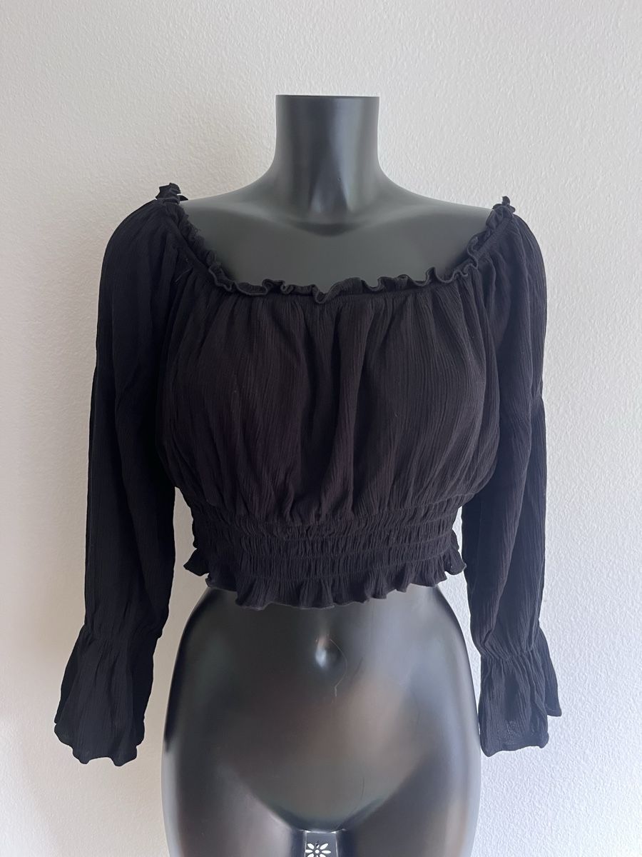 Camicette: Damen Crop Top Schwarz Gr S – Usato da Baden venduto da Didi_sunshine