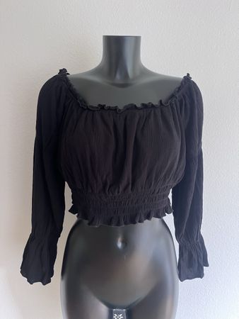 Damen Crop Top Schwarz Gr S