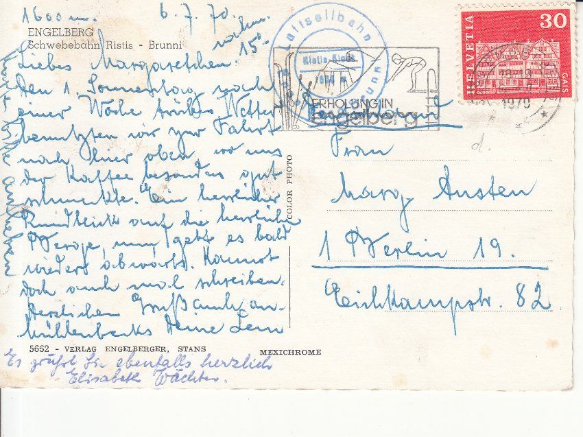 Cartoline postali: Ristis - Brunni 1970 – Usato da Bürglen TG venduto da StampGraf 1