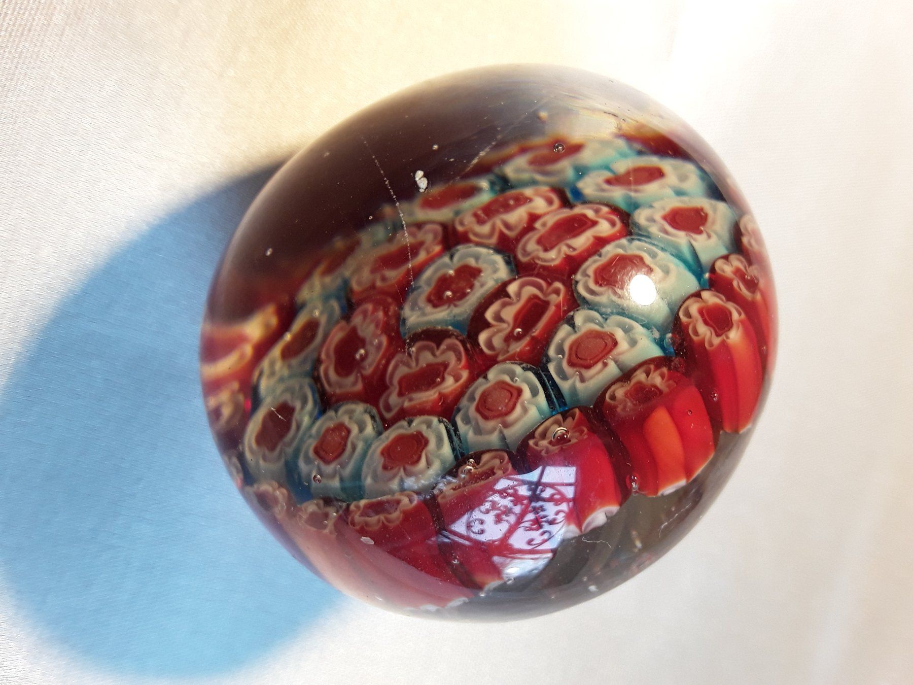 Murano Gläser: Alte Millefiori Briefbeschwerer Blau-Rot – Gebraucht aus Zürich von sanwit 2