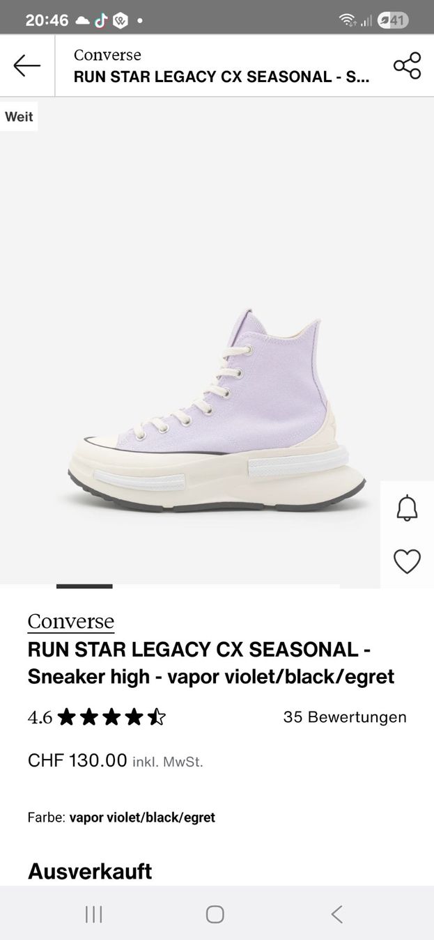 Converse Damenschuhe: Converse Run Star Legacy CX gr 42 – Neu und originalverpackt aus Wallisellen von theblacksheep 1