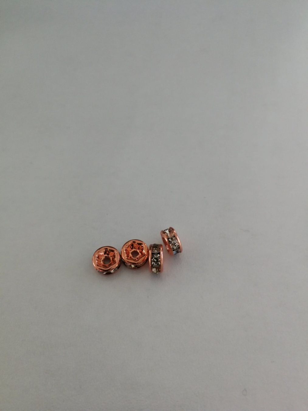 Perles (synthétiques): 5 Strass Rondellen transp. rosagold 6mm – Neuf (Voir description) à Alpnachstad par perlengaby