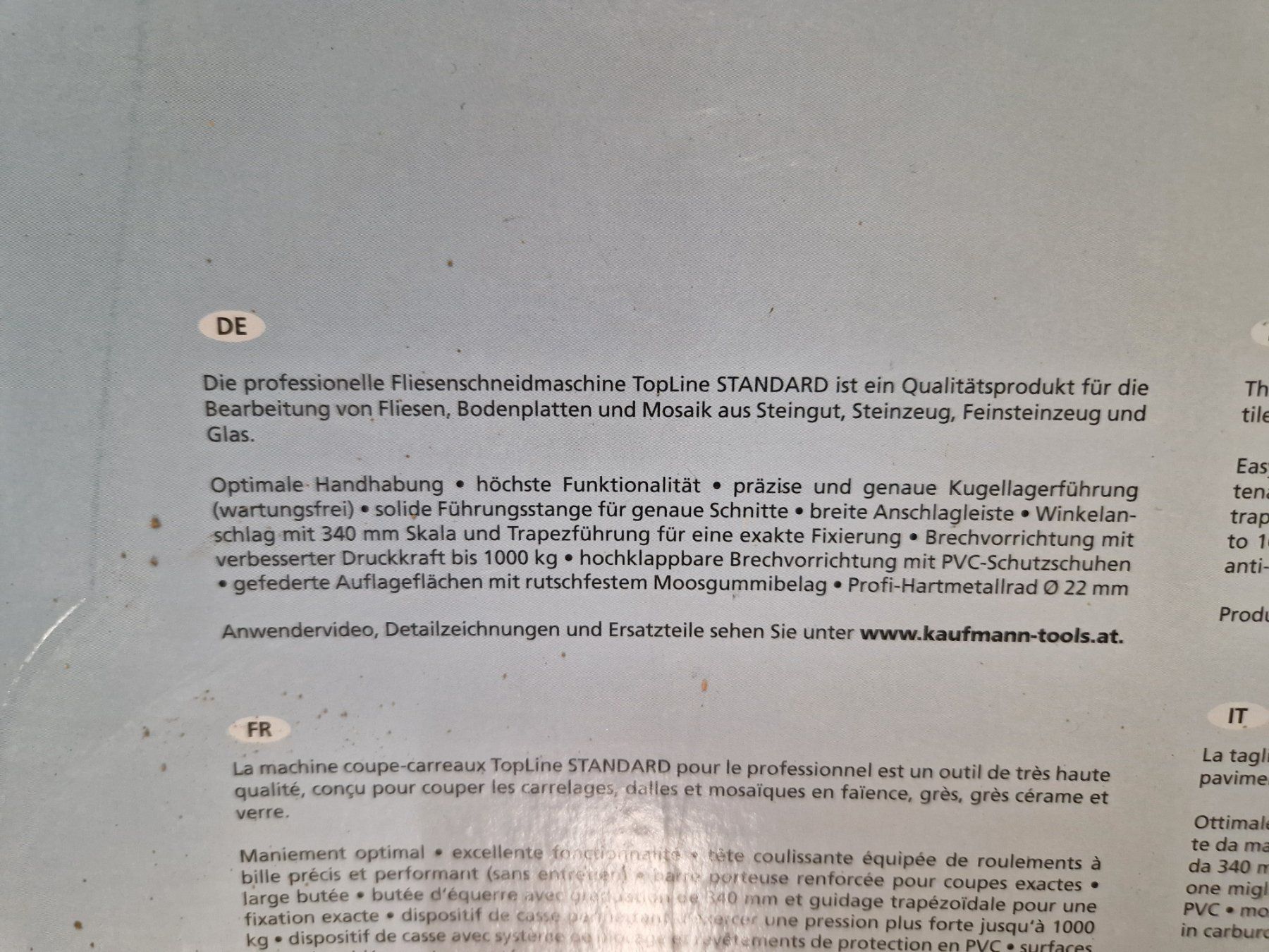 Tutte le macchine: Fliesenschneidmaschine TopLine Standard 630 – Usato da Spiez venduto da pi63 1