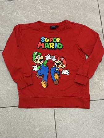 Super Mario Pullover rot Grösse 128 guter Zustand