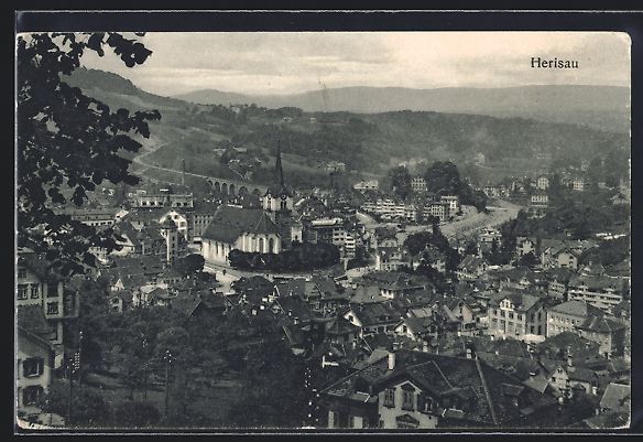Cartoline postali: Herisau, Teilansicht aus der Vogelschau – Usato da Berlin venduto da bartko-reher