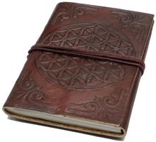 Leder Tagebuch Notizbuch Lebensblume Mandala 12cm x 9cm