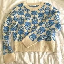 Sandro Pullover & Sweatshirts: Pullover floral Sandro size 2 woool cachemire beige/bleu – Neu (gemäss Beschreibung) aus Männedorf von iza04