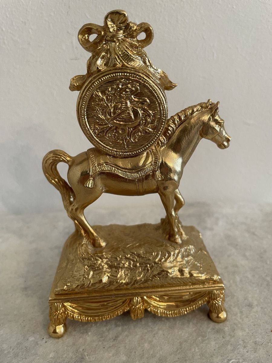 Orologi da terra & Orologi da parete: Horloge cheval plaqué or - décoration – Usato da Tramelan venduto da Wmstra 4