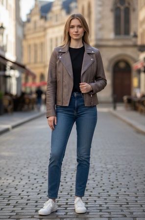 Blouson / Veste en cuir agneau Globus Essentials T. 38 neuve