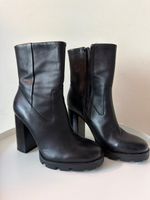 ZARA black heeled boots, size 38, barely worn