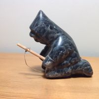 Eskimo Art  signiert - art inuit - pecheur  R. Parkinson