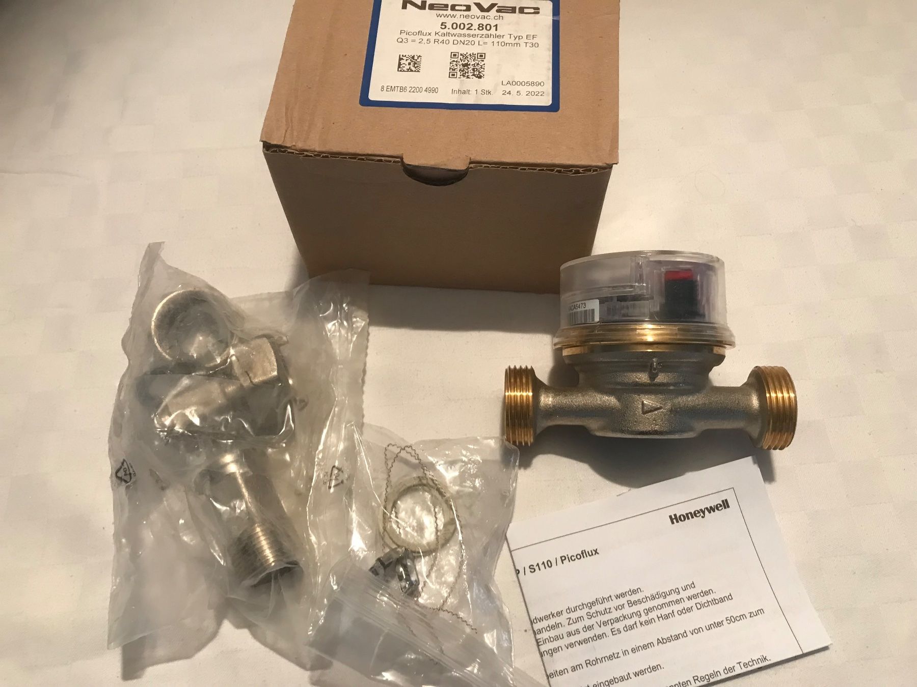 Misurare: Kaltwasserzähler Neo Vac, 3/4" – Nuovo e nell'imballaggio originale da Winterthur venduto da efant12