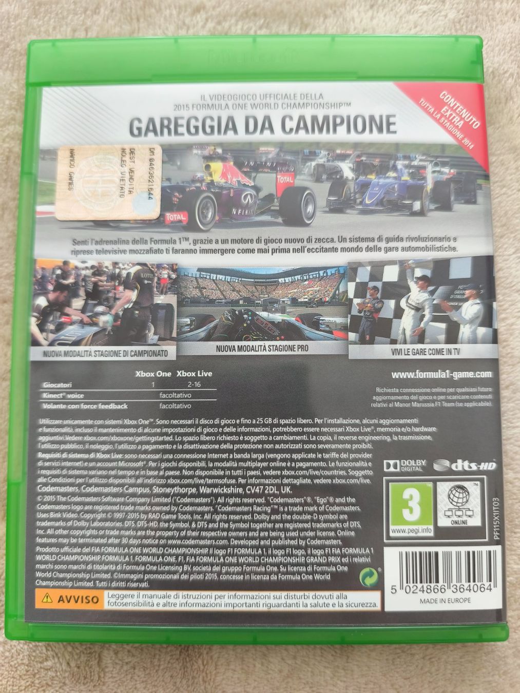 Microsoft Jeux: F1 2015 XBOX ONE – D'occasion à Winterthur par Dr.Pepper01 1