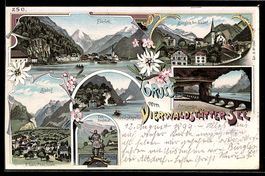 Litho Flüelen, Ortsansicht, Telldenkmal