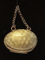 Antikes eiförmiges Etui, Anhänger, Portemonnaie, Chatelaine