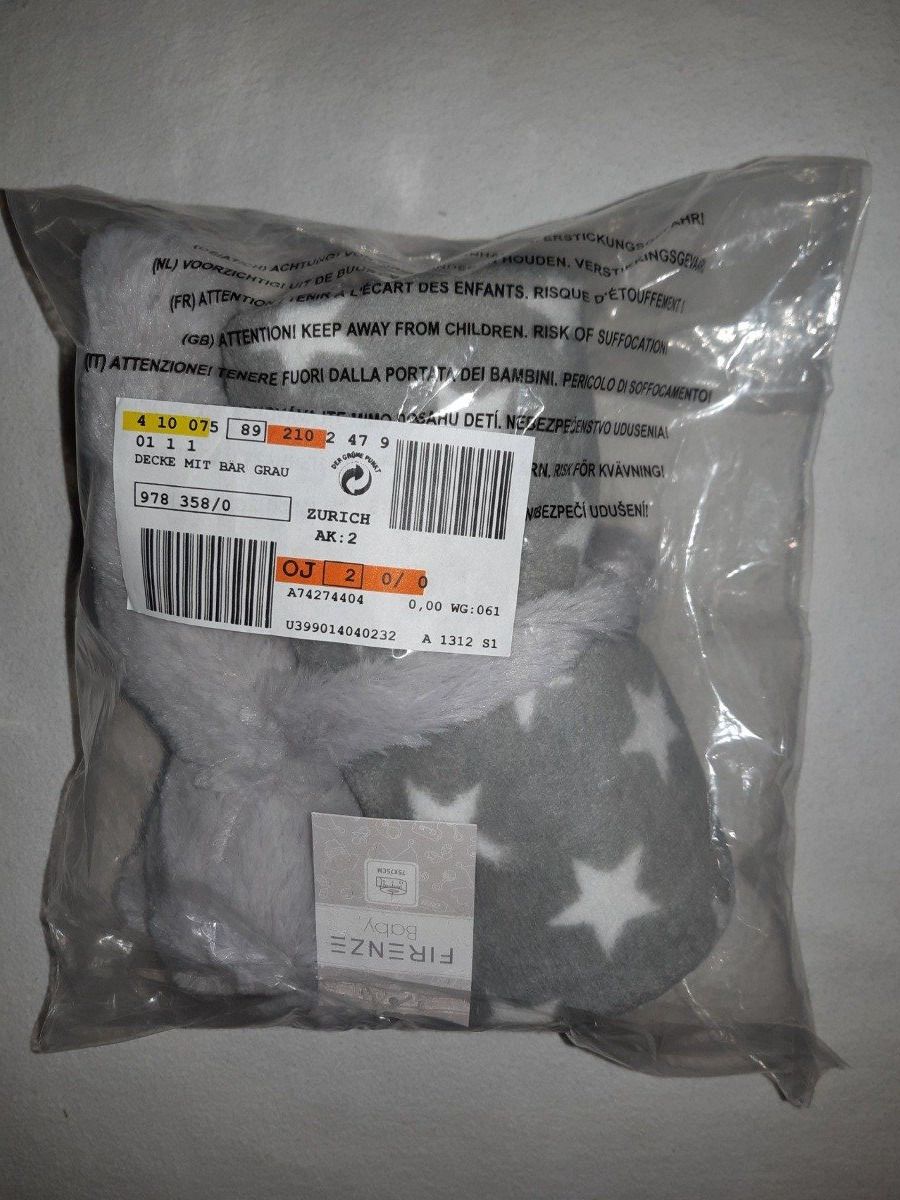 Coperte: Babydecke mit Bär grau – Usato da Studen SZ venduto da Handwerkstatt9698 2