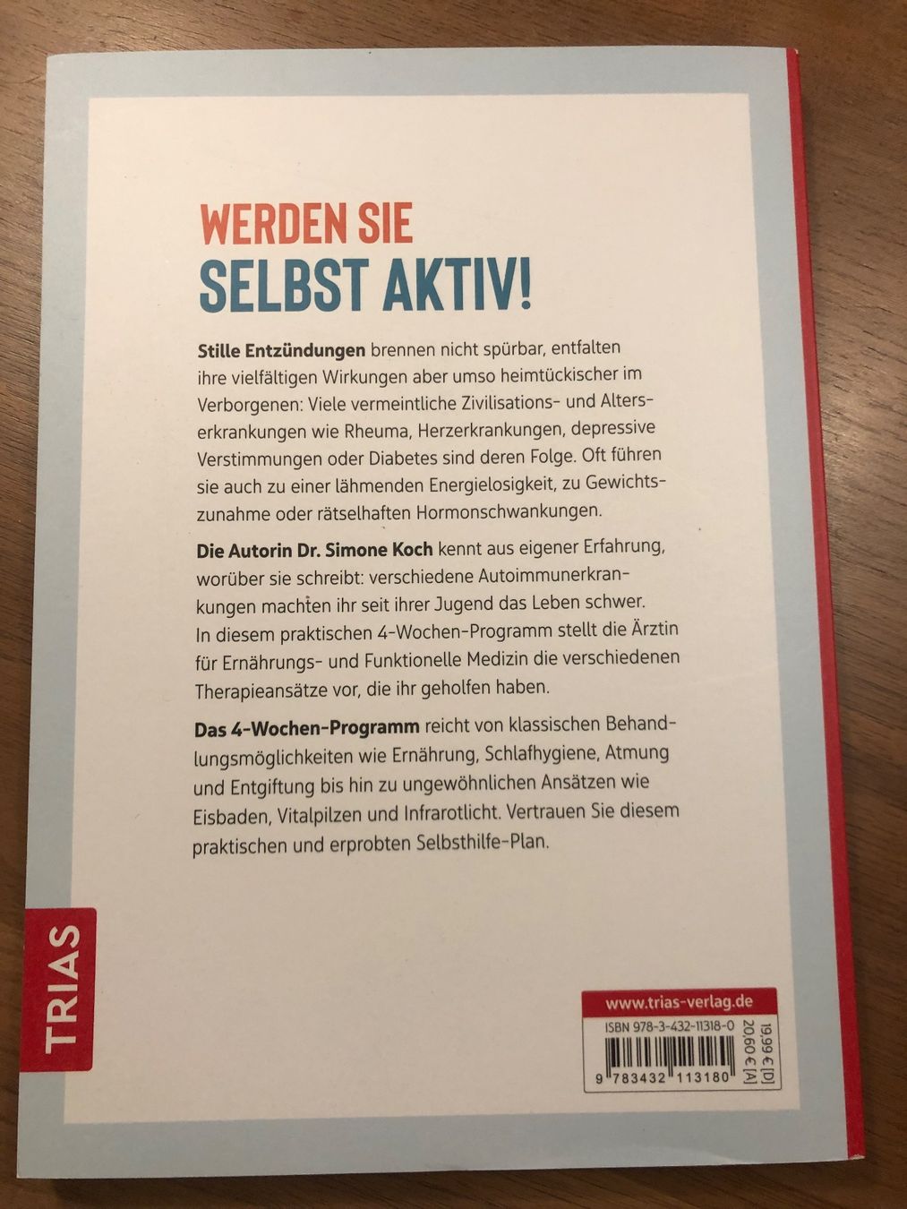 Libri: Dr. Simone Koch DAS 4 WOCHEN ANTI ENTZÜNDUNGSPROGRAMM – Usato da Wattwil venduto da jopara 1